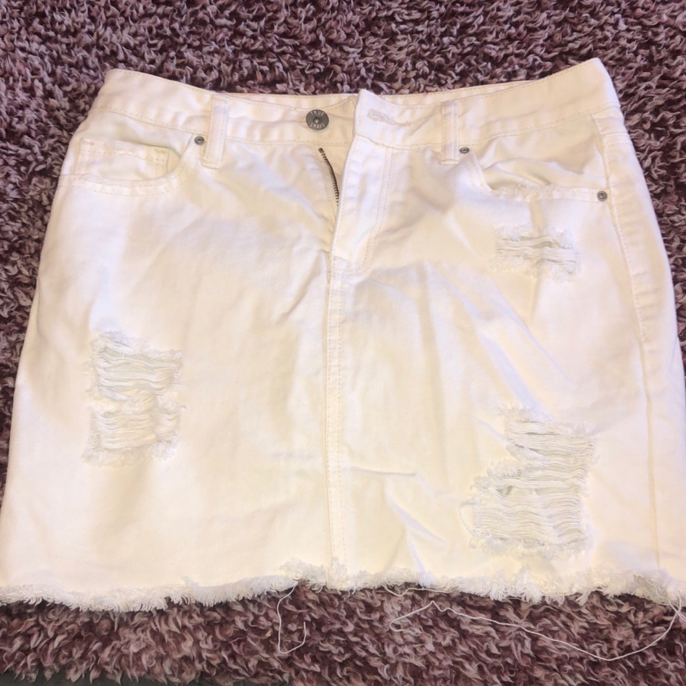 White jean skirt